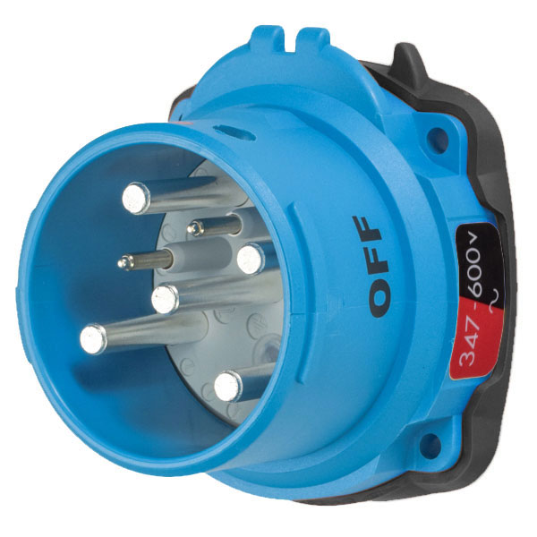 63-68147-972 - DSN60 INLET POLY BLUE SIZE 3 TYPE 4X IP 69 3P+N+G 60A 347/600 VAC 60 Hz +2 AUX